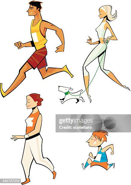 running people - amateur stock illustrations