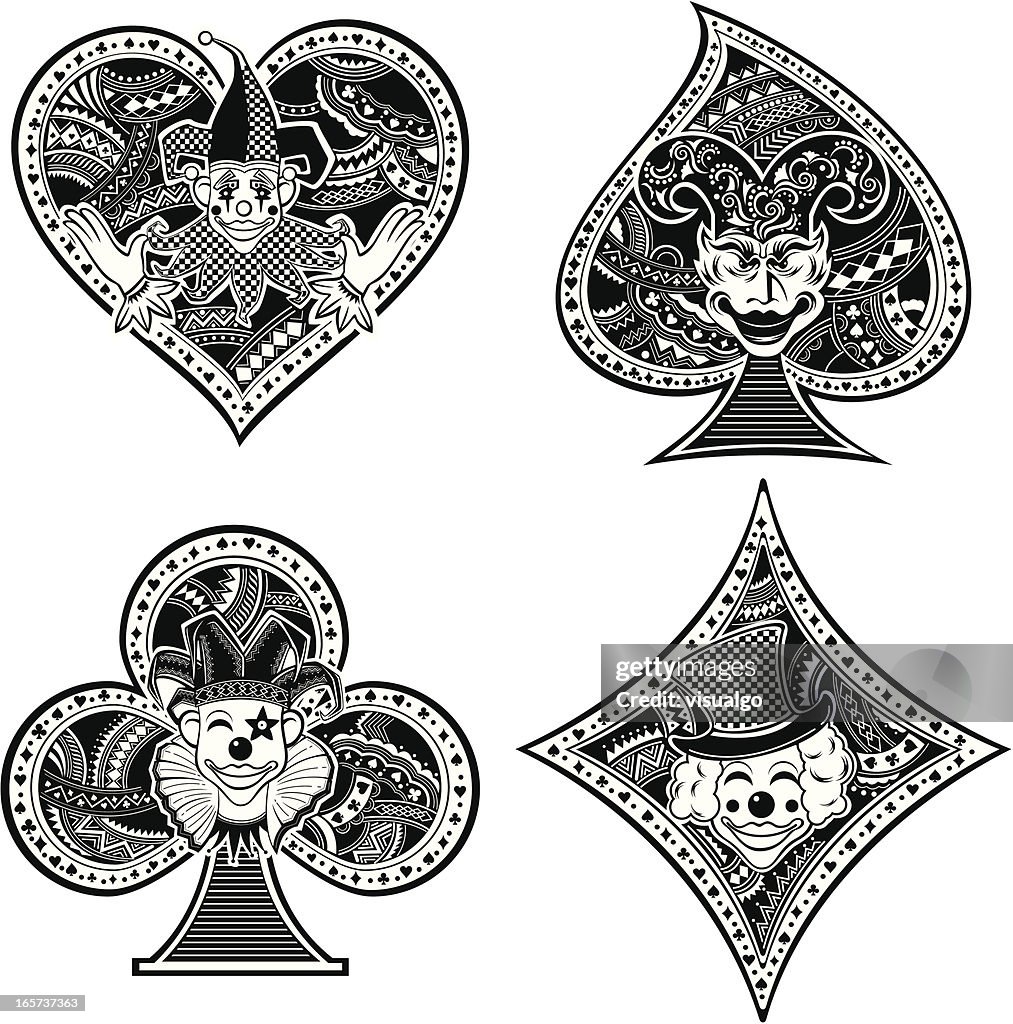 Herz, spade, Clubs und diamond