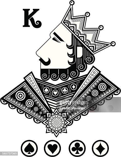 mit king-size-bett - spielkarte könig stock-grafiken, -clipart, -cartoons und -symbole
