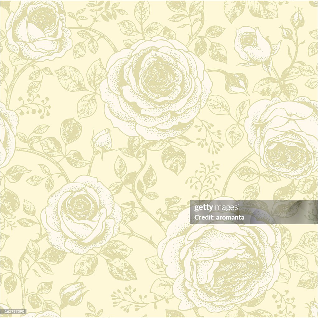 Seamless retro roses