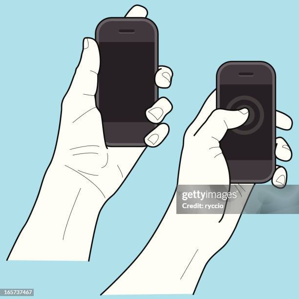 smartphone hands - generic smartphone stock illustrations