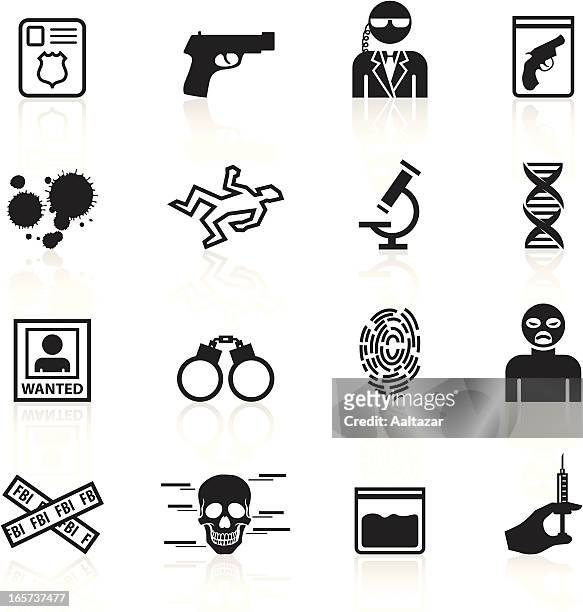 schwarze symbole-fbi & forensics - fbi stock-grafiken, -clipart, -cartoons und -symbole