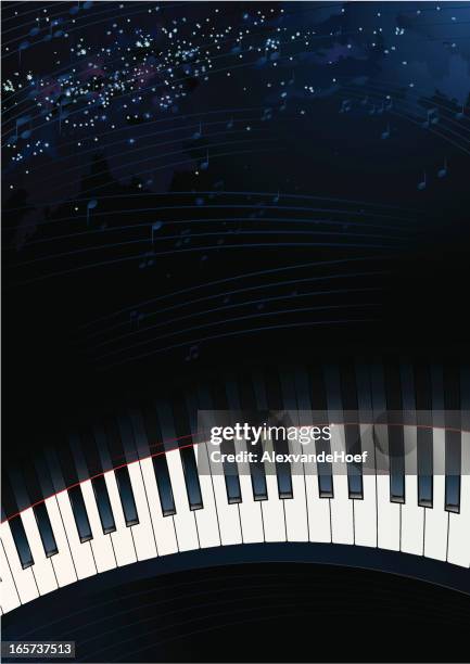 piano keys with space background - classical music background stock illustrations