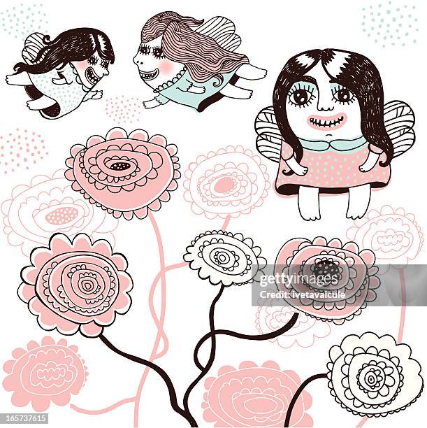 fairies - tooth fairy fictional character stock illustrations