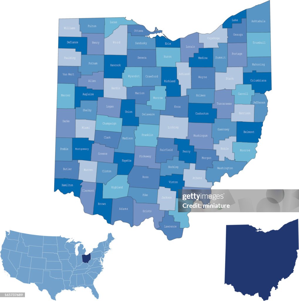 Ohio & counties map