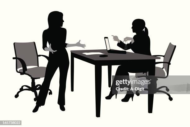 new business vector silhouette - two professionals talking stock illustrations