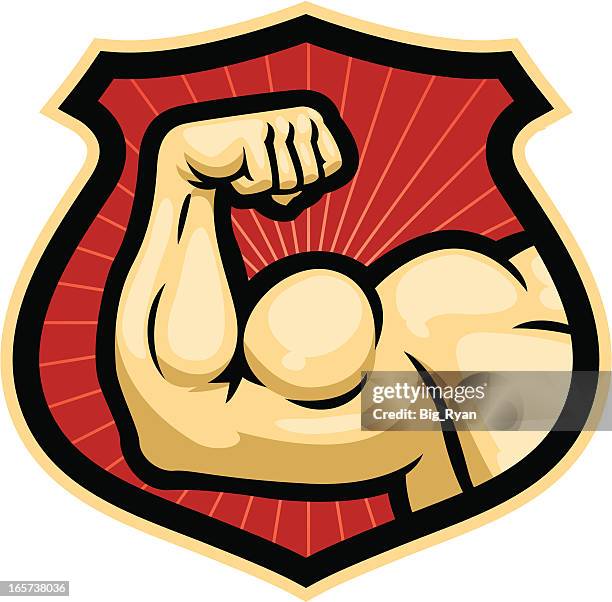certified strong - flexing arm stock illustrations