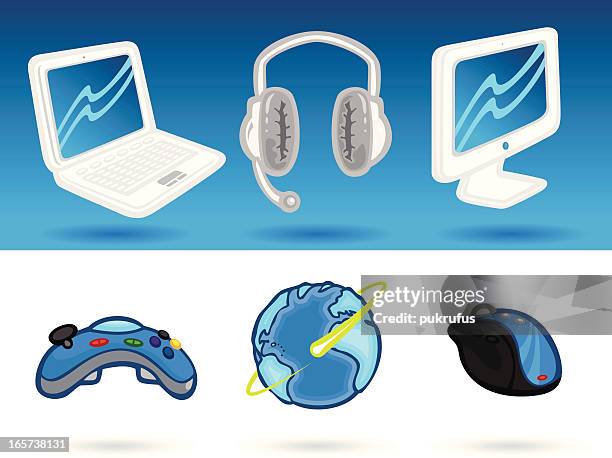 business icons - gaming headset stock illustrations