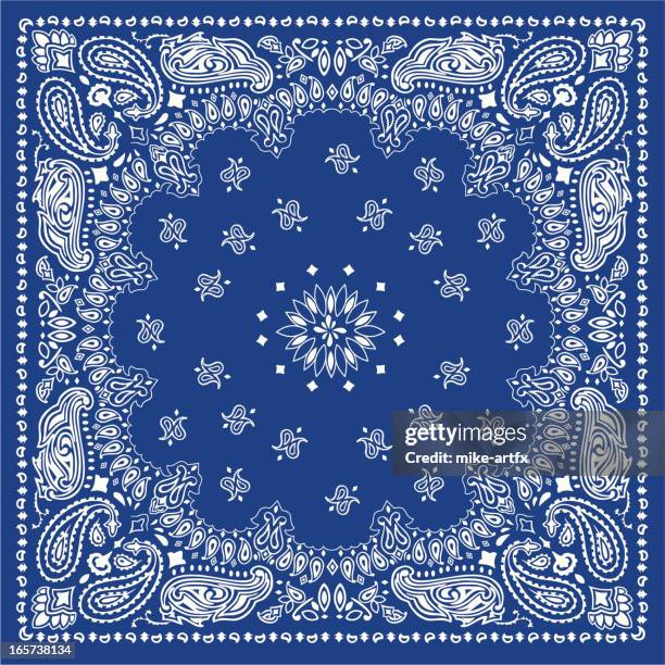 stockillustraties, clipart, cartoons en iconen met bandanablue - bandana