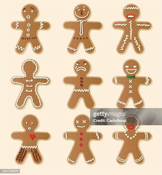 ilustrações, clipart, desenhos animados e ícones de biscoito de gengibre - homem de gingerbread