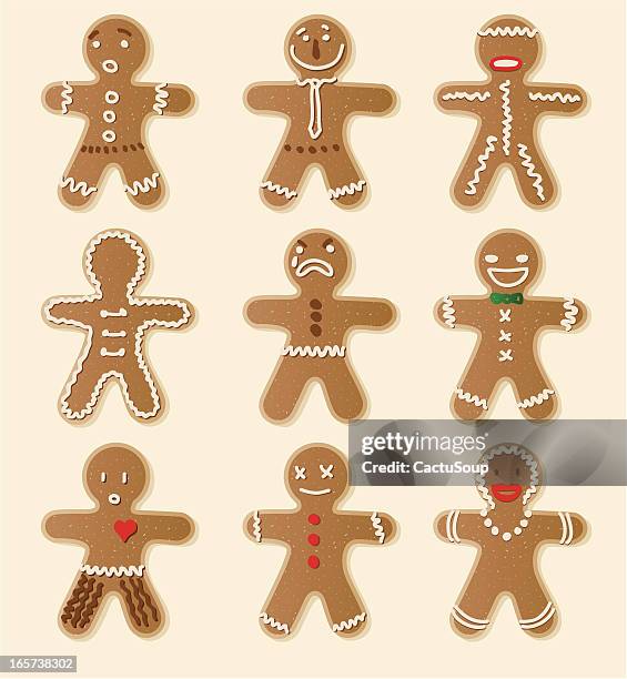 gingerbread cookie - christmas gingerbread man stock illustrations