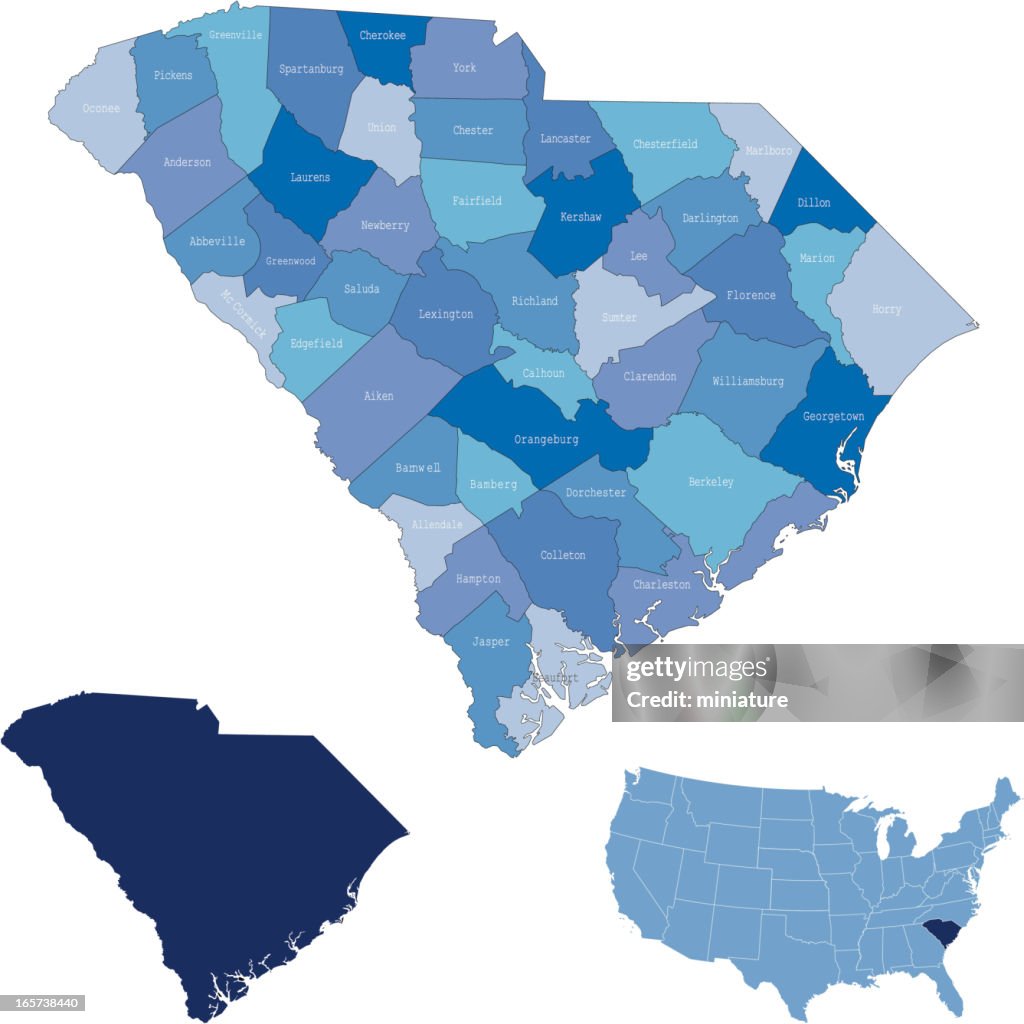 County Map Sc Color The Counties Of South Carolina at Sandra Anker blog