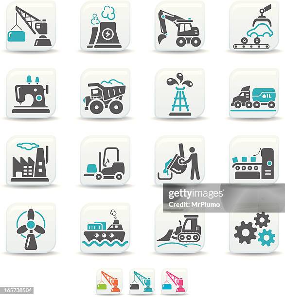 industry icons | simicoso collection - crane construction machinery stock illustrations