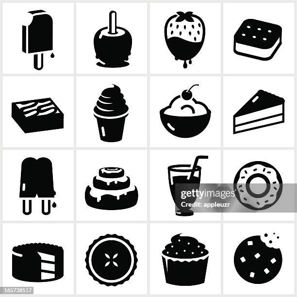 ilustraciones, imágenes clip art, dibujos animados e iconos de stock de postres y dulces iconos - brownie