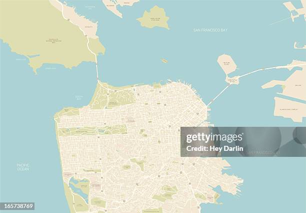 san francisco map - san francisco bay stock illustrations