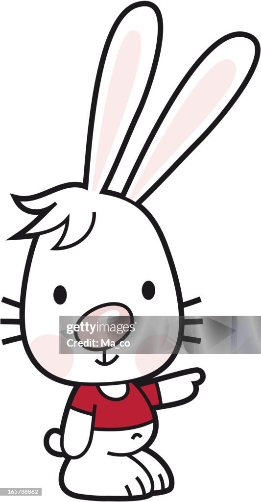 Point To A Rabbit Rabbit Points To Something High-Res Vector Graphic - Getty Images