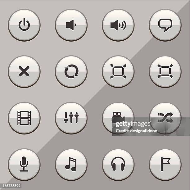 media interface buttons - volume dial stock illustrations