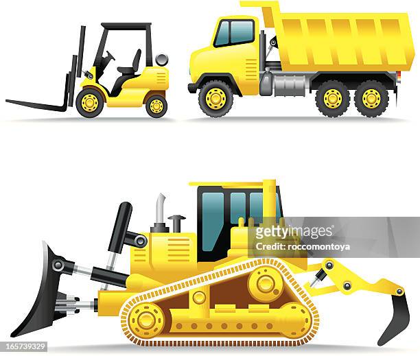 icon set, construction machines - dump truck stock illustrations