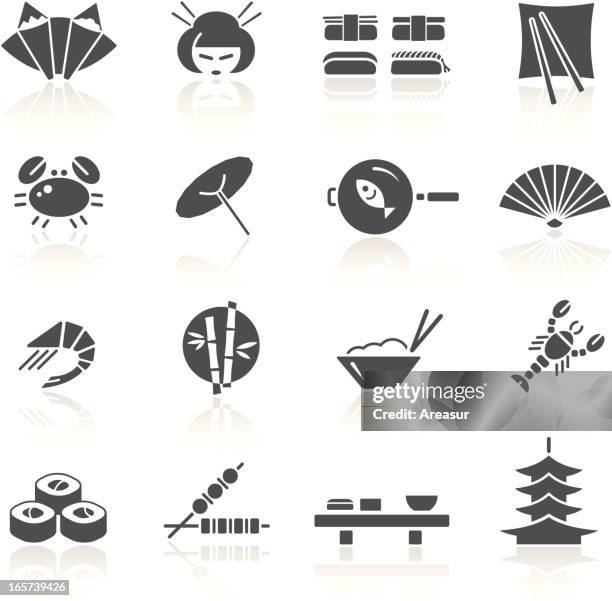 japanese food & culture - hand roll stock illustrations