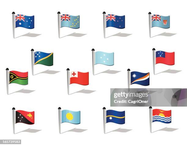 world flags: oceania - tonga stock illustrations