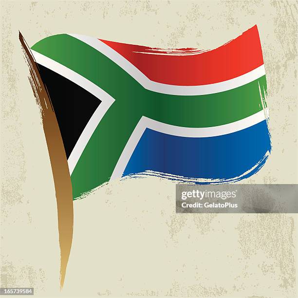 ilustrações, clipart, desenhos animados e ícones de bandeira sul-africana - bandeira sul africana