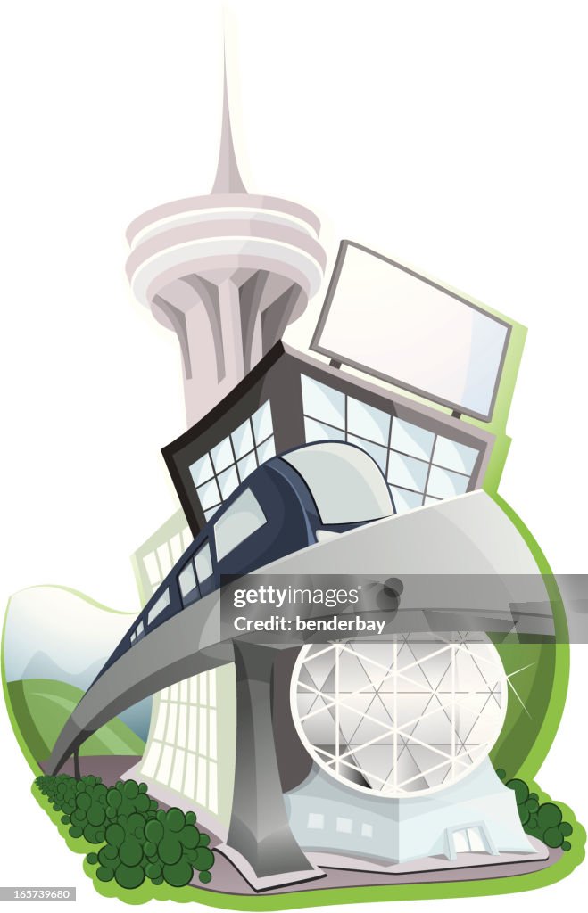 Cidade verde vista do centro da cidade.