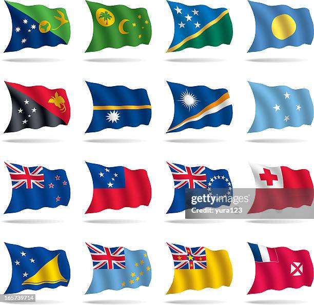world flags waving - tonga stock illustrations