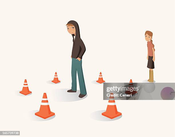 personal space - man surrounded stock illustrations