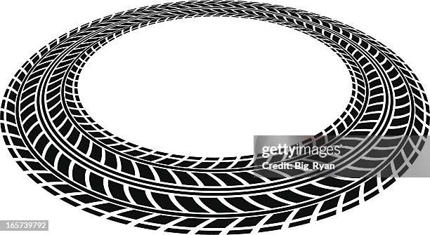 ilustraciones, imágenes clip art, dibujos animados e iconos de stock de banda de rodadura circle - rastro de vehículo