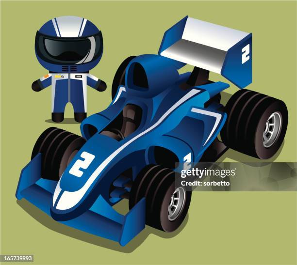 blue race car - racing driver stock illustrations