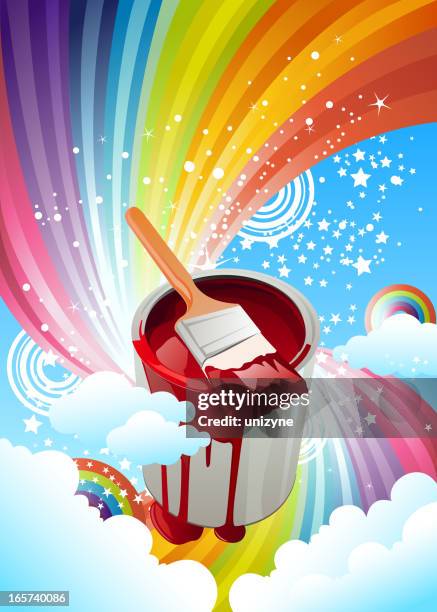 color your dream - paint pot stock illustrations