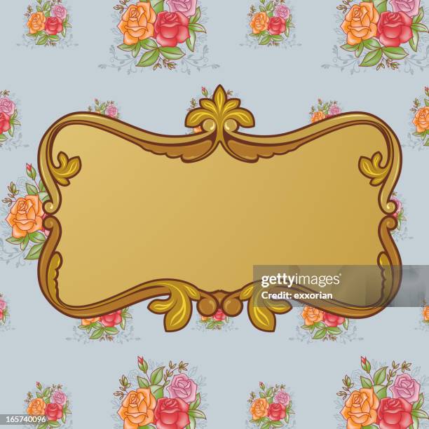 victorian style photo frame - victorian pattern stock illustrations
