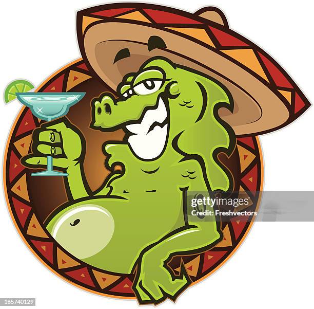 iguana with margarita - iguana 幅插畫檔、美工圖案、卡通及圖標