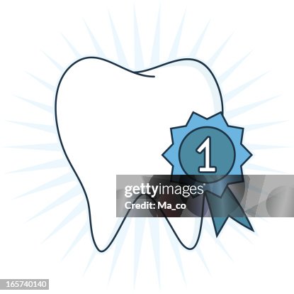 Winner Tooth Healthy Tooth With Winner Ribbon High-Res Vector Graphic - Getty Images