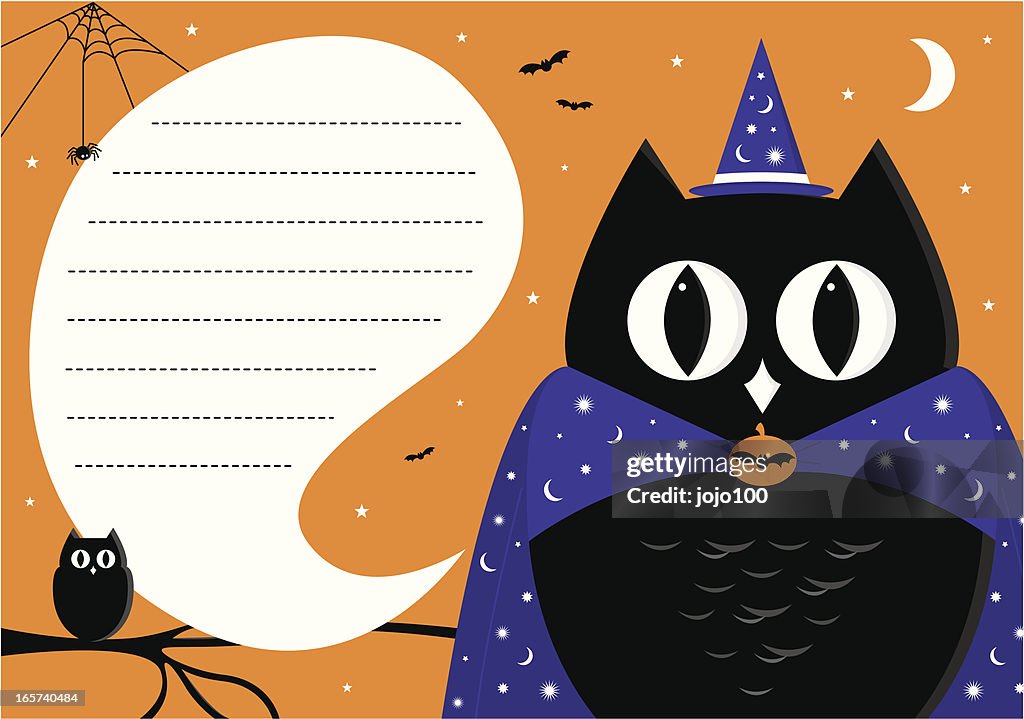 Halloween Wizard Owl Invite