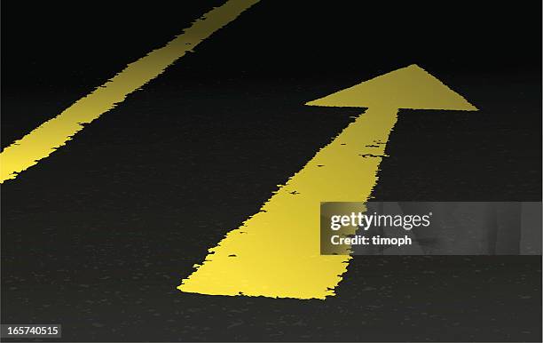 yellow arrow - single yellow line stock illustrations