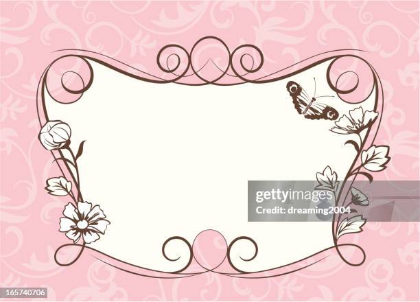 flora border - wedding border stock illustrations