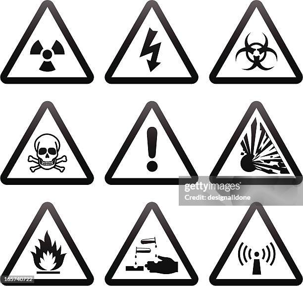 einfache warnung zeichen - hazard stock-grafiken, -clipart, -cartoons und -symbole