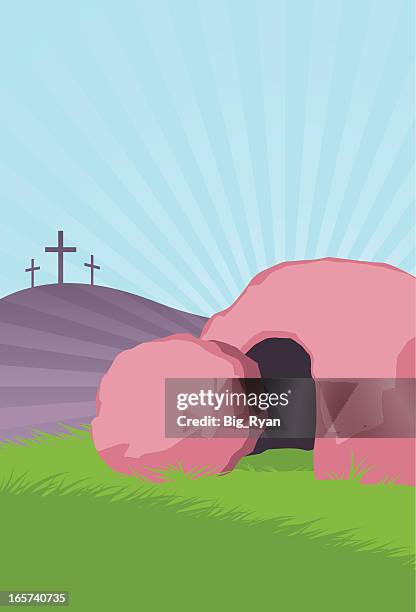 easter background - resurrection tomb stock illustrations