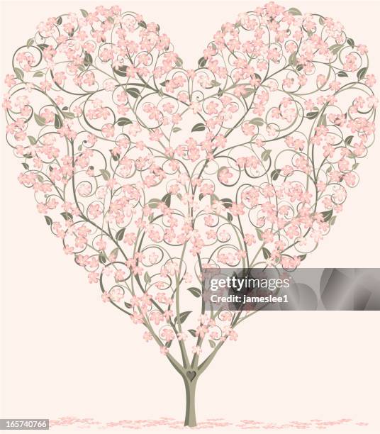 blossoming romance - topiary stock illustrations