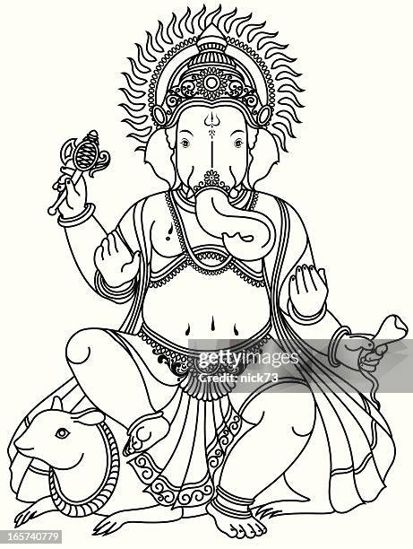 lord ganesha - ganesha stock illustrations