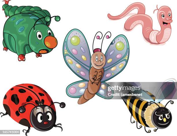 ilustraciones, imágenes clip art, dibujos animados e iconos de stock de linda crawlers - grupo pequeño de animales
