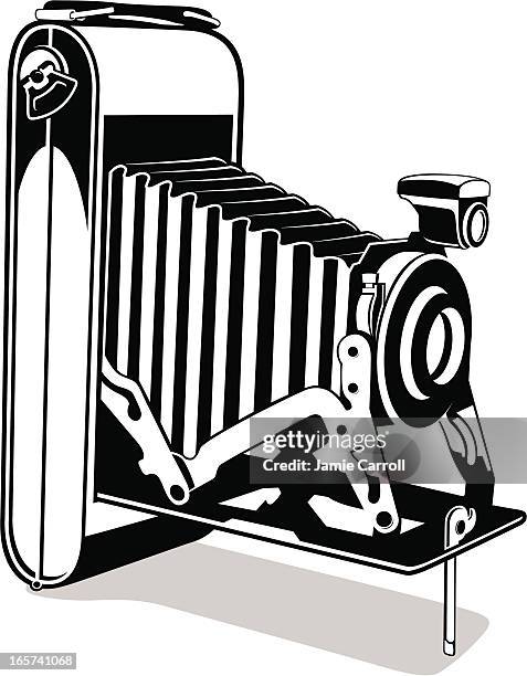 retro camera illustration - 4x5 camera stock illustrations