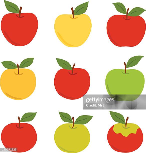 stockillustraties, clipart, cartoons en iconen met apple set - apple