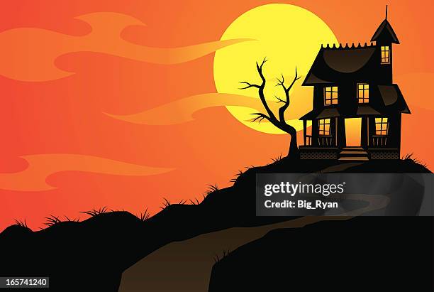 spooky house - horror stock illustrations