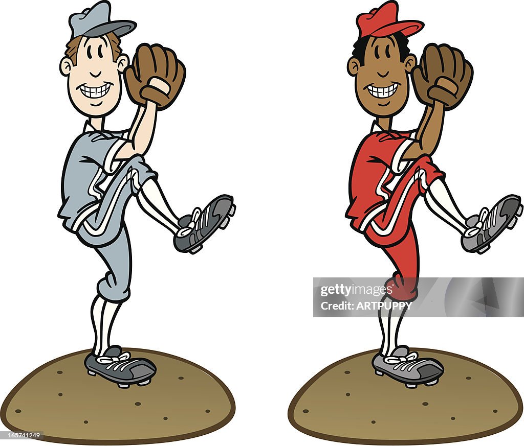 Cartoon Baseball Pitcher High-Res Vector Graphic - Getty Images