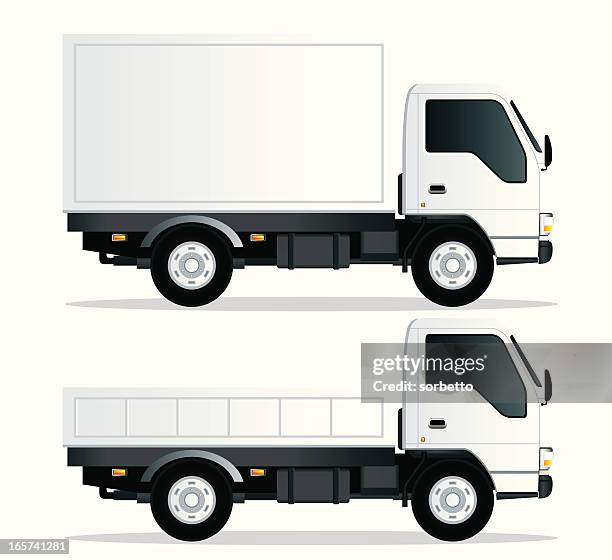 delivery truck - truck side view stock illustrations