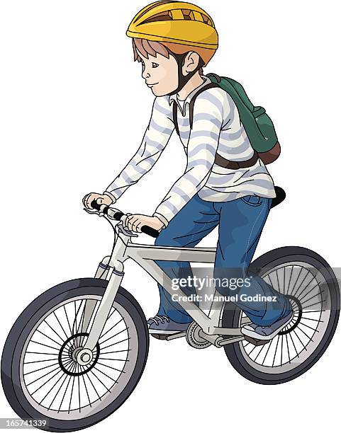 ridding back to school - manuel stock illustrations