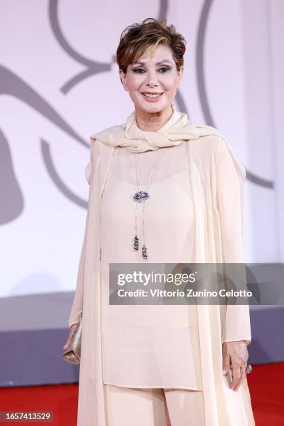 Edwige Fenech attends a red carpet for the Filming Italy Best Movie Award 2023 at the 80th Venice International Film Festival on September 03, 2023...