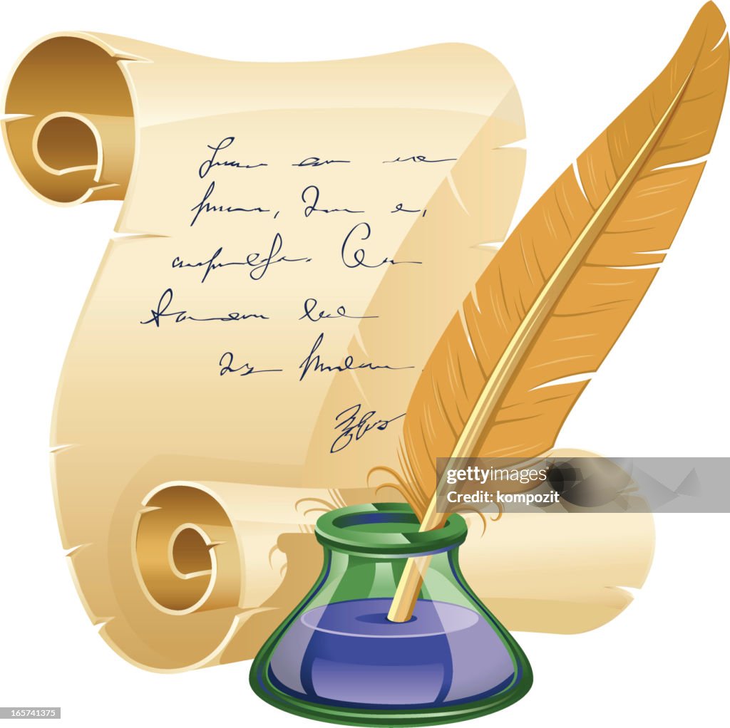 Scroll Ink And Pen High-Res Vector Graphic Getty Images